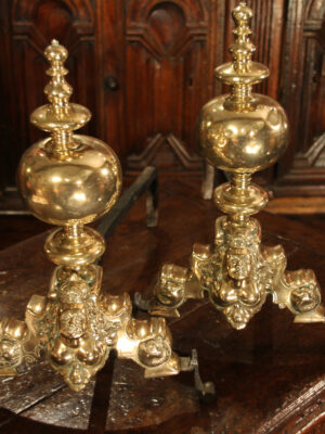 PAIR OF ANDIRONS