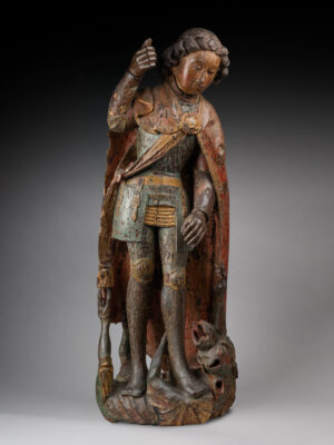 SCULPTURE BRABANÇONE REPRÉSENTANT SAINT MICHEL TERRASSANT LE DRAGON