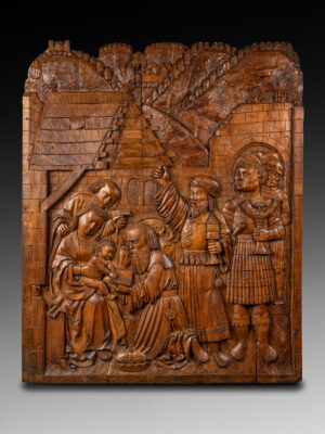 PAIR OF RELIEF PANELS REPRESENTING THE NATIVITY AND THE ADORATION OF THE MAGI, 2