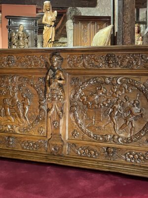 IMPORTANT COFFRE DU VAL DE LOIRE D’ÉPOQUE RENAISSANCE DEDIÉ À ADAM ET ÈVE