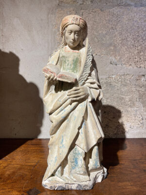 SAINTE FEMME BURGONDO-CHAMPENOISE EN PIERRE CALCAIRE