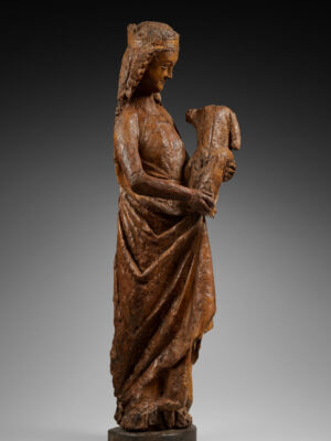 RARE VIERGE À L’ENFANT DES ATELIERS D’ILE DE FRANCE DE LA FIN DU XIIIe SIÈCLE