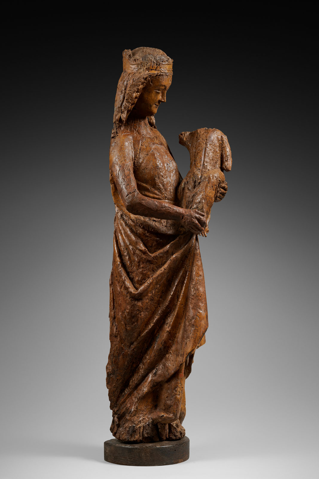 RARE VIERGE À L’ENFANT DES ATELIERS D’ILE DE FRANCE DE LA FIN DU XIIIe SIÈCLE