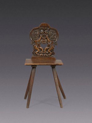 BELLE ESCABELLE SUISSE D’ÉPOQUE RENAISSANCE