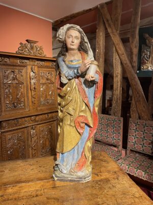 MARY MAGDALENE AND HER OINTMENT JAR, CARVED WOOD FROM THE NUREMBERG SCHOOL