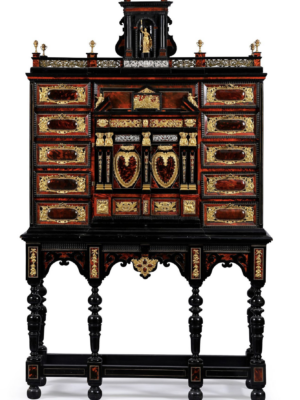 IMPORTANT FLEMISH MARRIAGE CABINET VENEERED WITH RED TORTOISESHELL AND EBONY