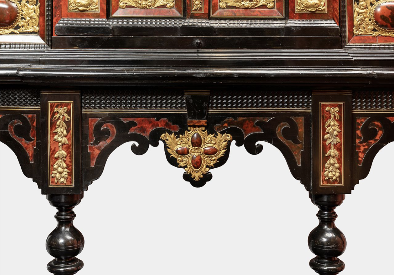 IMPORTANT DUTCH MARRIAGE CABINET VENEERED IN RED TORTOISESHELL AND EBONY