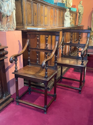 BELLE PAIRE DE CHAISES À BRAS D’ÉPOQUE HENRI II