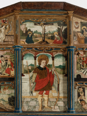 ALTARPIECE OF THE NICOIS SCHOOL RELATING THE LIFE OF SAINT SEBASTIAN