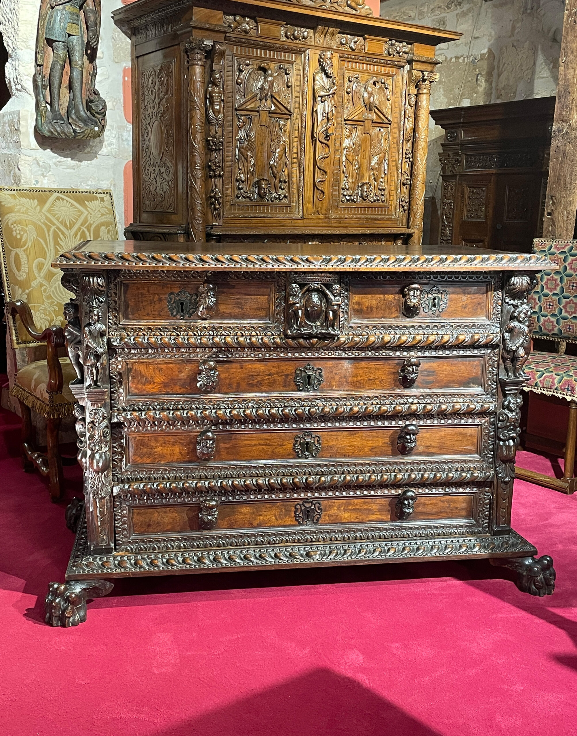 IMPORTANTE COMMODE GÉNOISE À BAMBOCCI